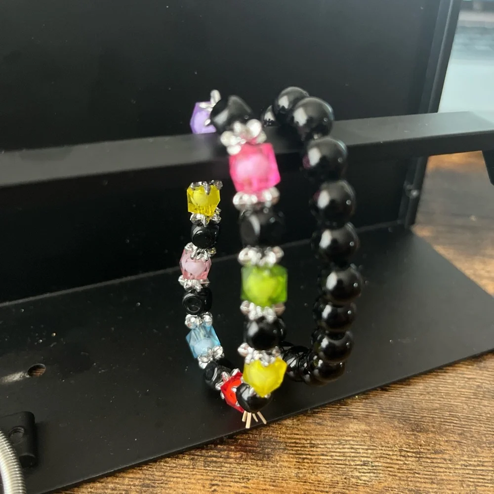 Set of 2 Rainbow/Black Bracelets ($12 each if buying separately)